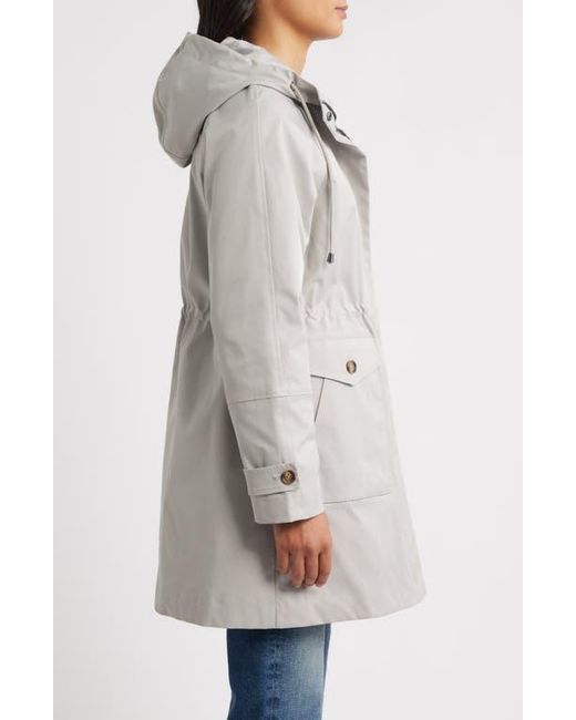 Bernardo Gray Hooded Raincoat