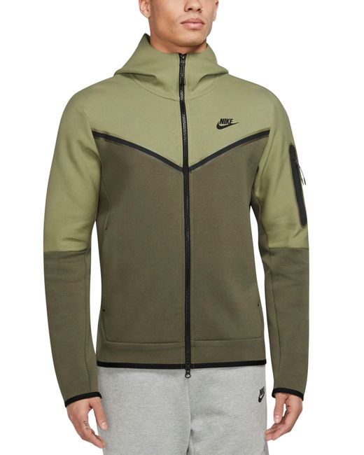 Nike Green Sportswear Tech Fleece Zip Hoodie for men