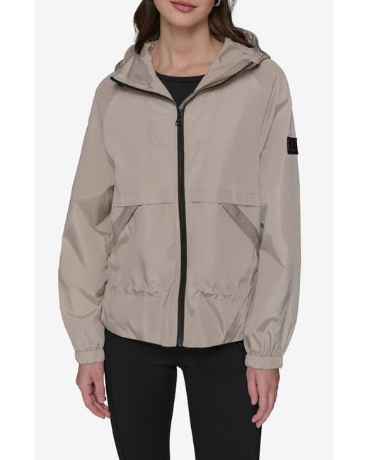 Karl Lagerfeld Gray Hooded Windbreaker