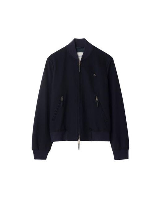Burberry Blue Cashmere Bomber Jacket for men