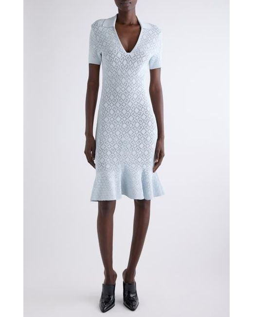 Givenchy Blue Monogram 72 Jacquard Knit Polo Dress