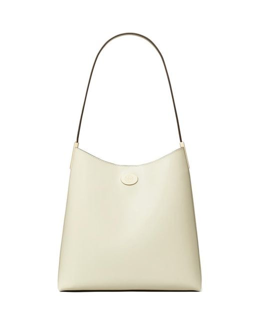 Tory Burch Natural Robinson Spazzolato Leather Hobo Bag