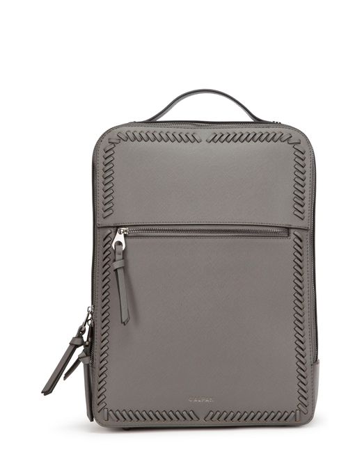 CALPAK Kaya Faux Leather Laptop Backpack in Gray Lyst