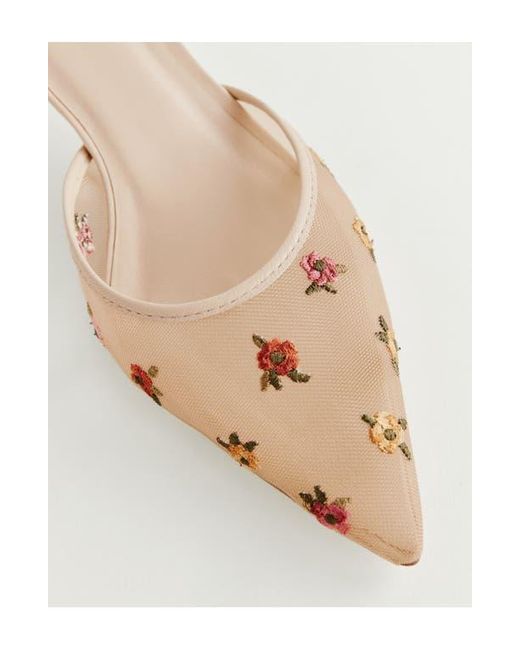 Reformation Natural Wilda Pointed Toe Kitten Mule