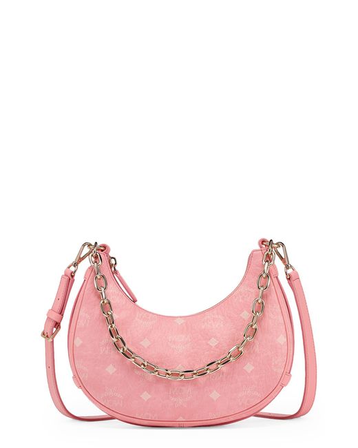 MCM Aren Small Hobo Bag in Pink | Lyst