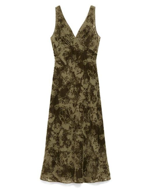 Mango Women's Green Floral Burnout Sleeveless Maxi Dress Mango Women's Green Floral Burnout Sleeveless Maxi Dress
