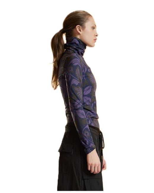 Cynthia Rowley Blue Turtle Neck Lycra Top