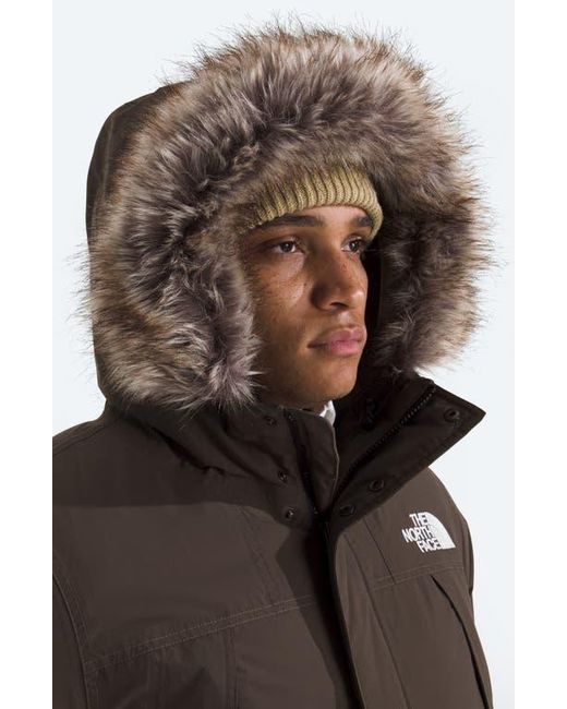 The North Face Brown Mcmurdo Waterproof 600 Fill Power Hooded Down Parka With Faux Fur Trim for men