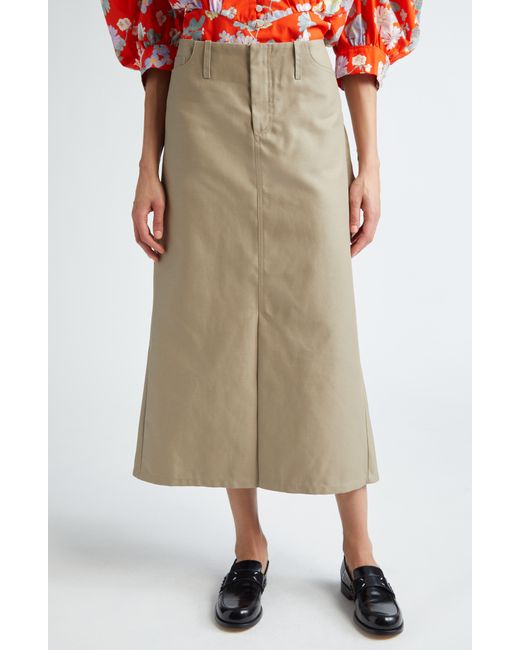 MERYLL ROGGE Natural Draped Back Cotton A-line Skirt