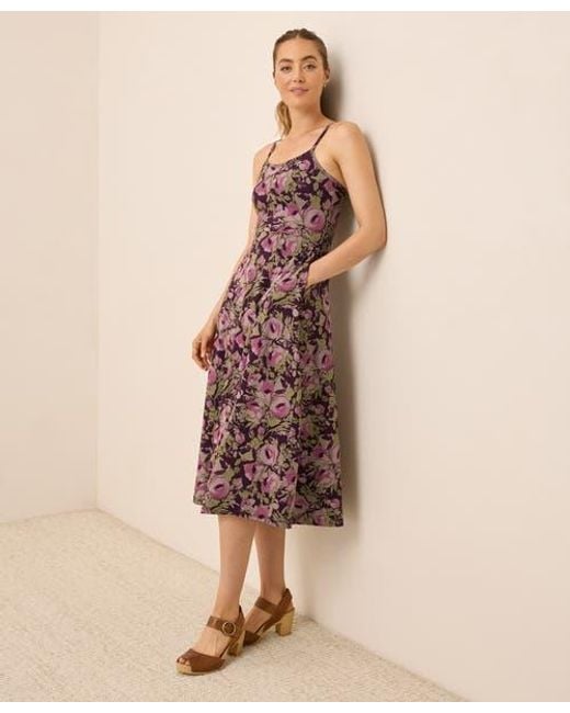 Pact Organic Cotton Fit & Flare Midi Dress in Natural | Lyst