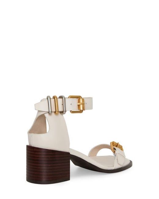 Rebecca Minkoff White Buckle Up Ankle Strap Sandal