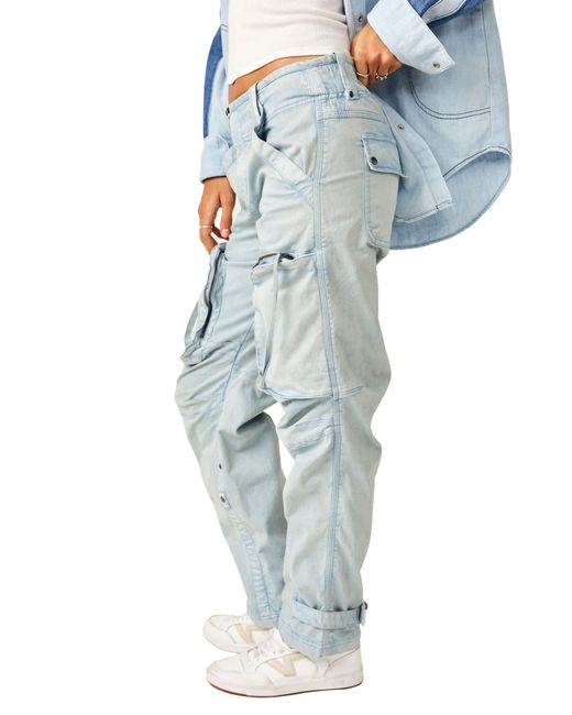 Free People Blue Can't Compare Slouch Cargo Pants