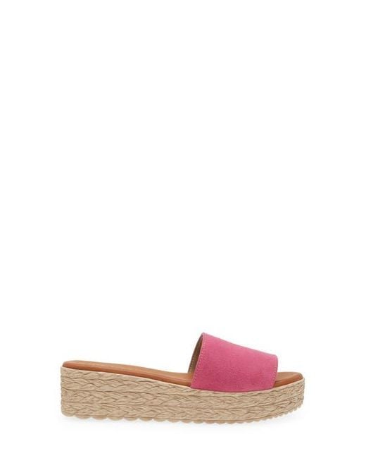 Cordani Pink Bizzy Espadrille Platform Wedge Slide Sandal