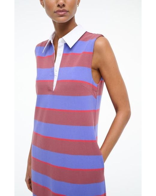 Staud Purple Julius Sleeveless Polo Maxi Dress