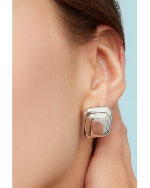 Oradina White Sterling Cufflink Button Studs