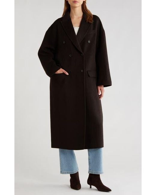 Reiss Black Lara Double Breasted Coat