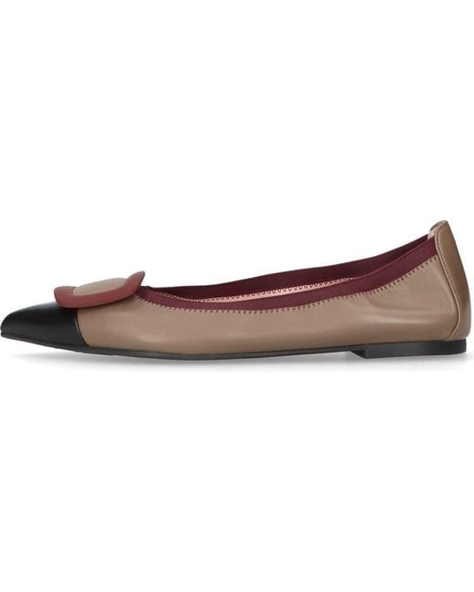 Pretty Ballerinas Brown Pointed Toe Elasticated Ballet Flat