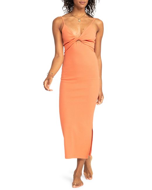 Roxy Orange Wavey Lady Knit Maxi Dress