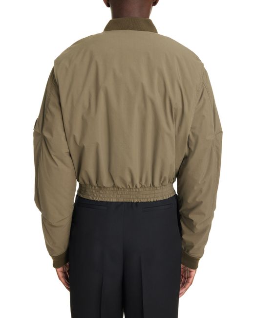 Givenchy Green Military Crop Bomber Jacket for men