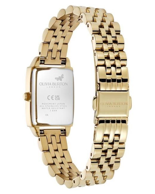 Olivia Burton Metallic Classics Rectangular Bracelet Watch, 20Mm