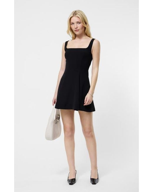 French Connection Black Sleeveless Square Neck Minidress