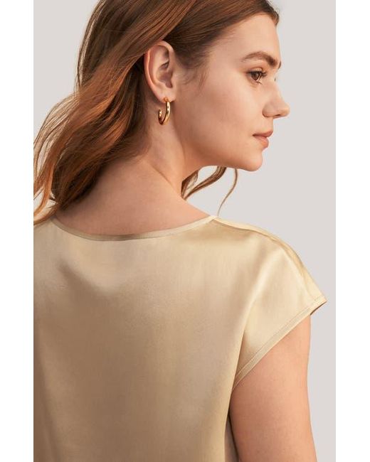 LILYSILK Natural Basic Cap Sleeves Silk Tee