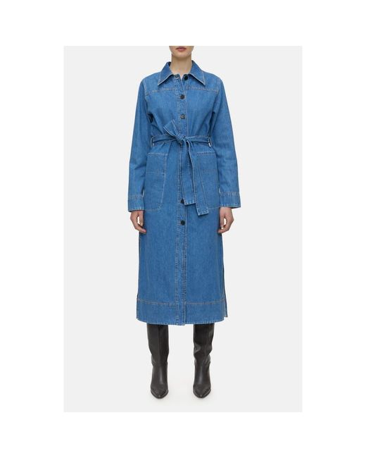Closed Blue Long Sleeve Denim Midi Shirtdress