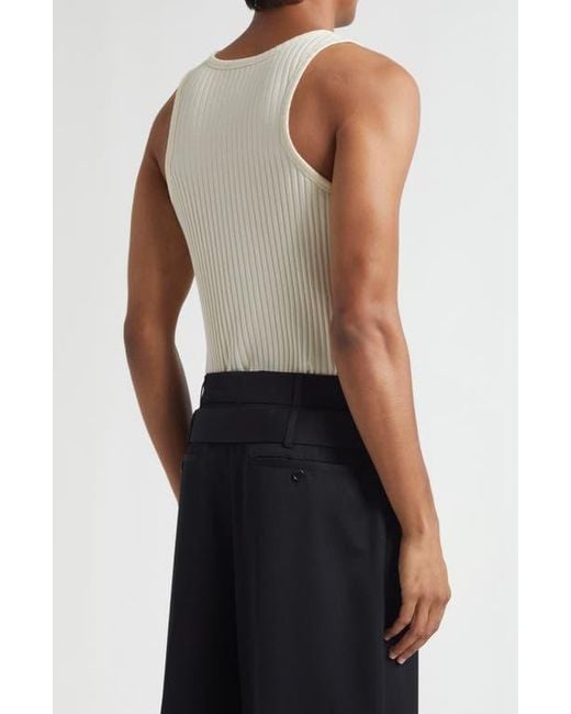 Simone Rocha Natural Ribbon Daisy Ribbed Tank for men