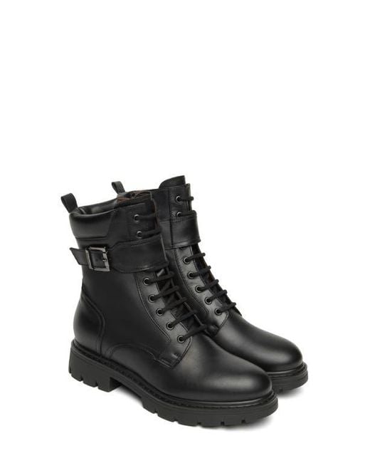 Nero Giardini Black Buckle Combat Boot