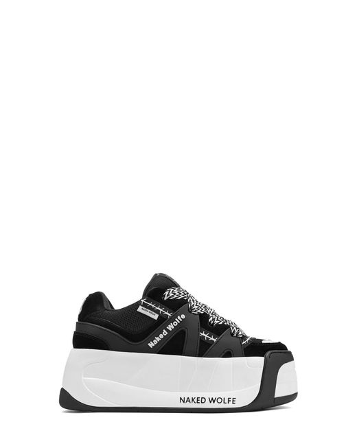 Naked Wolfe Black Slider Platform Sneaker