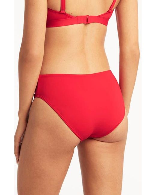 Sea Level Red Mid Bikini Bottoms