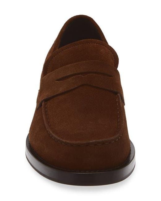 Boss Brown Dressletic Suede Penny Loafer for men