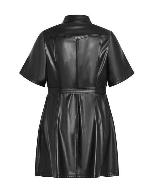 slim fit dress slacks Faux Leather Midi Tank Dress