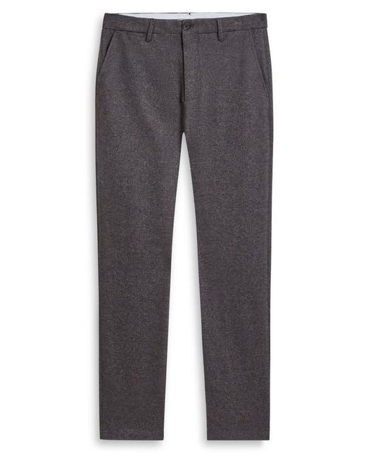 Bugatchi Blue Flat Front Wool & Cotton Blend Chino Pants for men