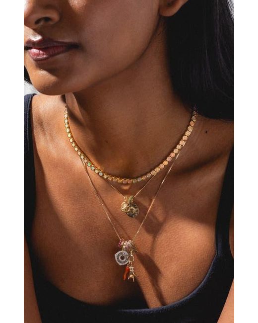 Local Eclectic Metallic Labradorite & Topaz Coin Charm