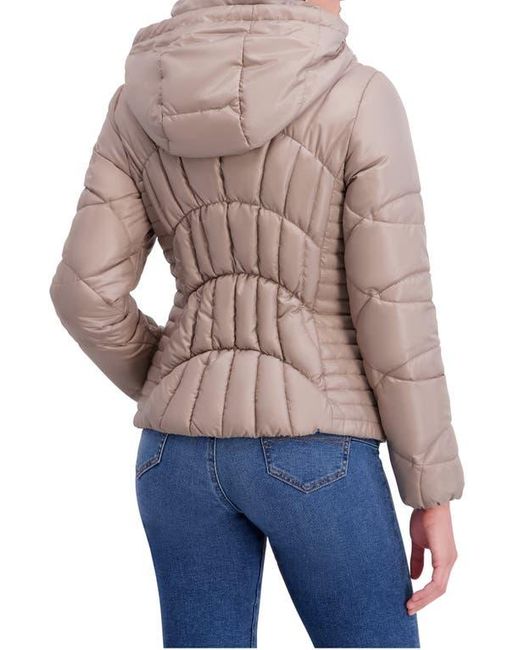 Kensie Red Hooded Puffer Jacket