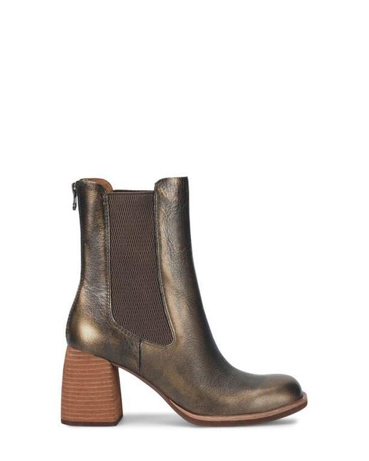 Kork-Ease Brown Leather Chelsea Block-Heel Boots