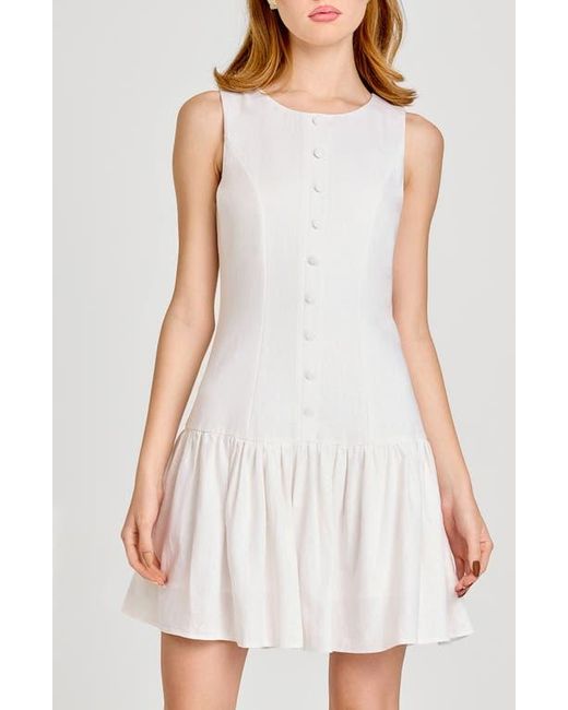 Wayf White Martini Linen Blend Minidress