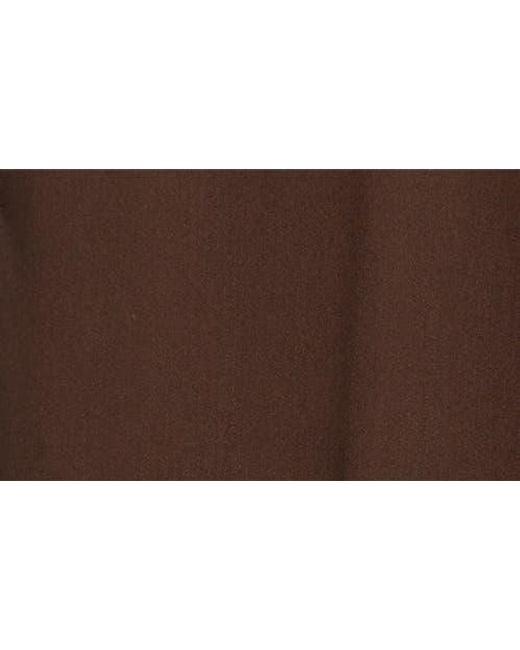 Open Edit Brown Slim Fit Solid Flat Front Stretch Suit Pants for men