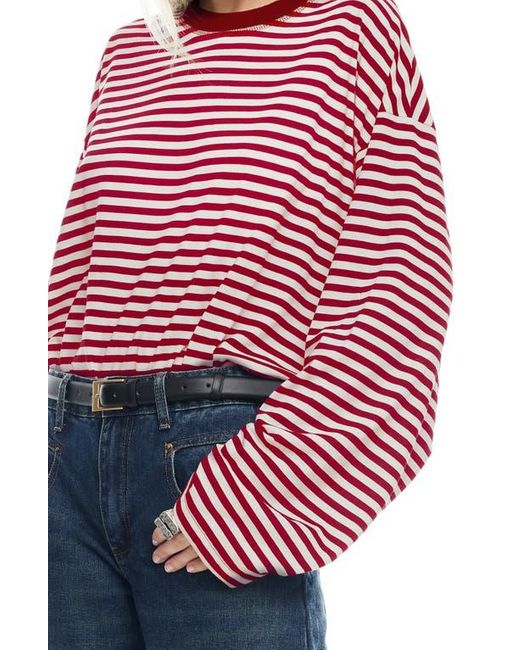 Lioness Red Bloom Stripe Top