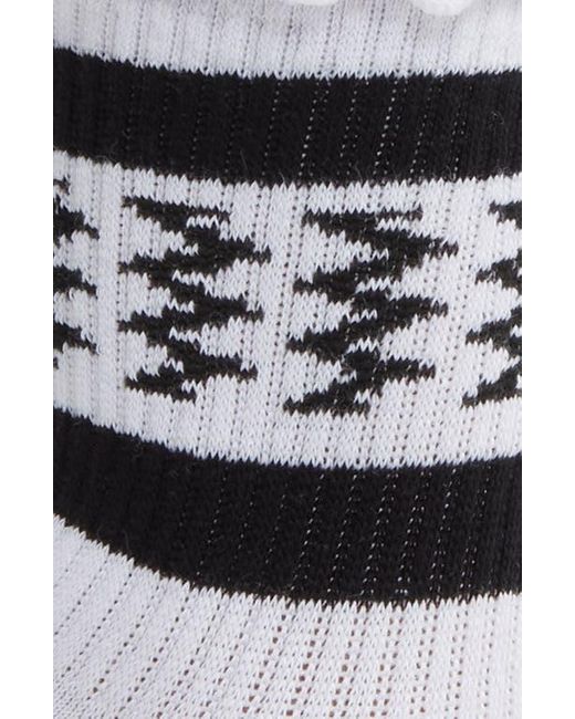 Stems White Stripe Lettuce Edge Quarter Socks