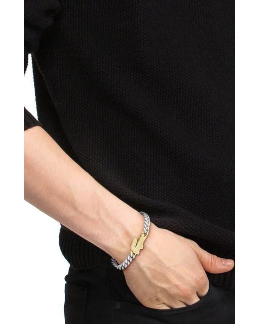 Lacoste Metallic Arthor Crocodile Pendant Bracelet for men
