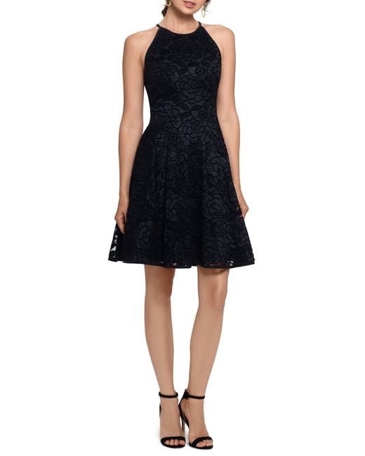 Xscape Black Lace Fit & Flare Cocktail Dress