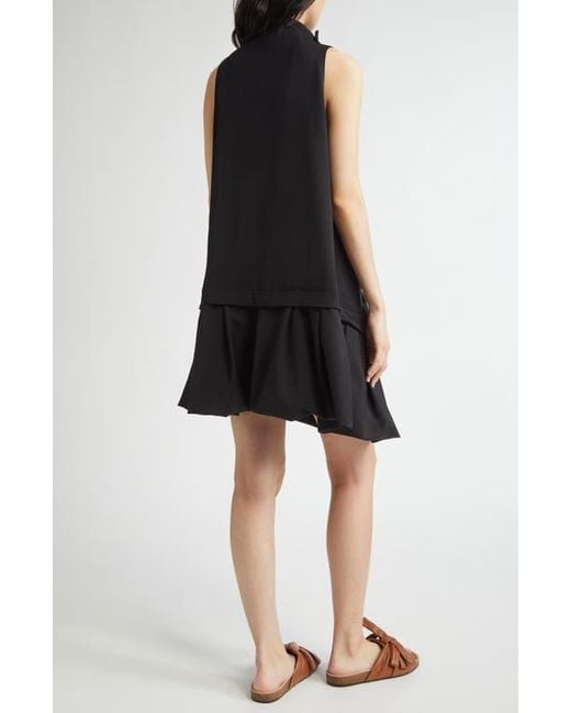 J.W. Anderson Black A-Line Ruffle Hem Minidress