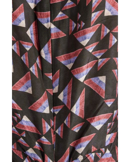 Isabel Marant Multicolor Albini Abstract Print Ruched Midi Dress