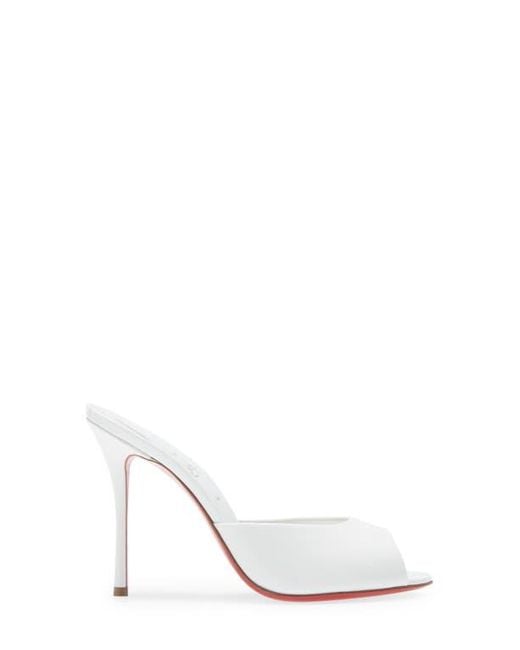 Christian Louboutin White Me Dolly Peep Toe Slide Sandal