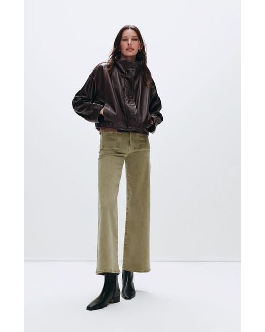 FRAME Natural Le Slim Palazzo Patch Pocket High Waist Wide Leg Jeans