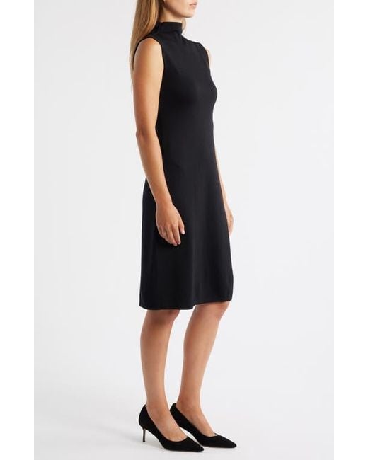 Anne Klein Black Funnel Neck Sleeveless Sweater Dress