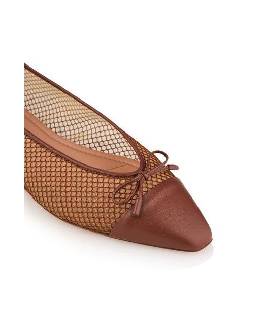 Aquazzura Brown Gioia Cap Toe Ballet Flat