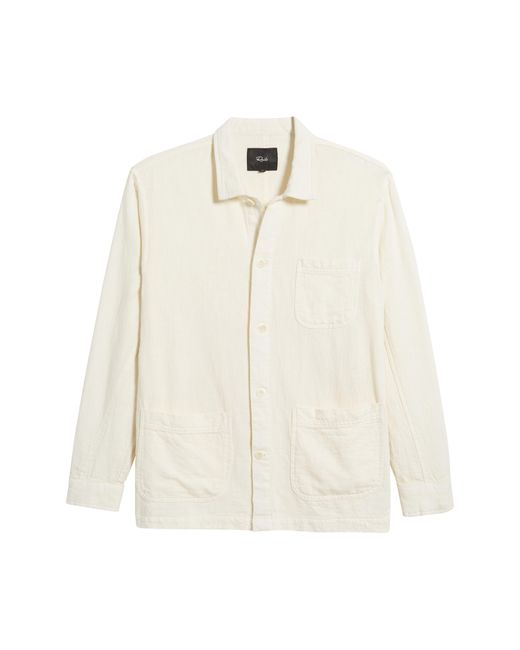 Rails White Ambrose Solid Cotton & Linen Shirt Jacket for men
